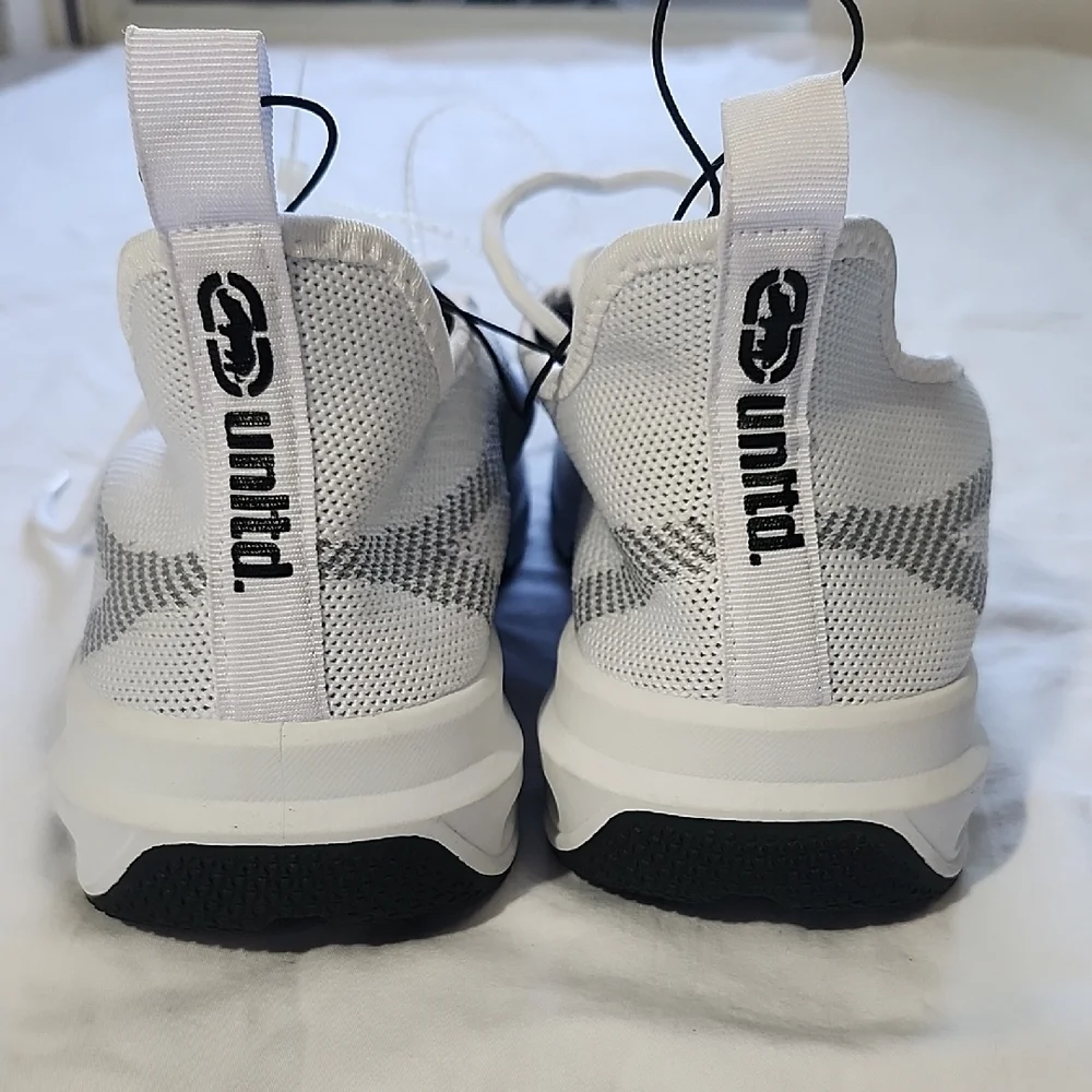 Ecko Unltd White and Gray men's knit athletic sneakers - Picture 4 of 8